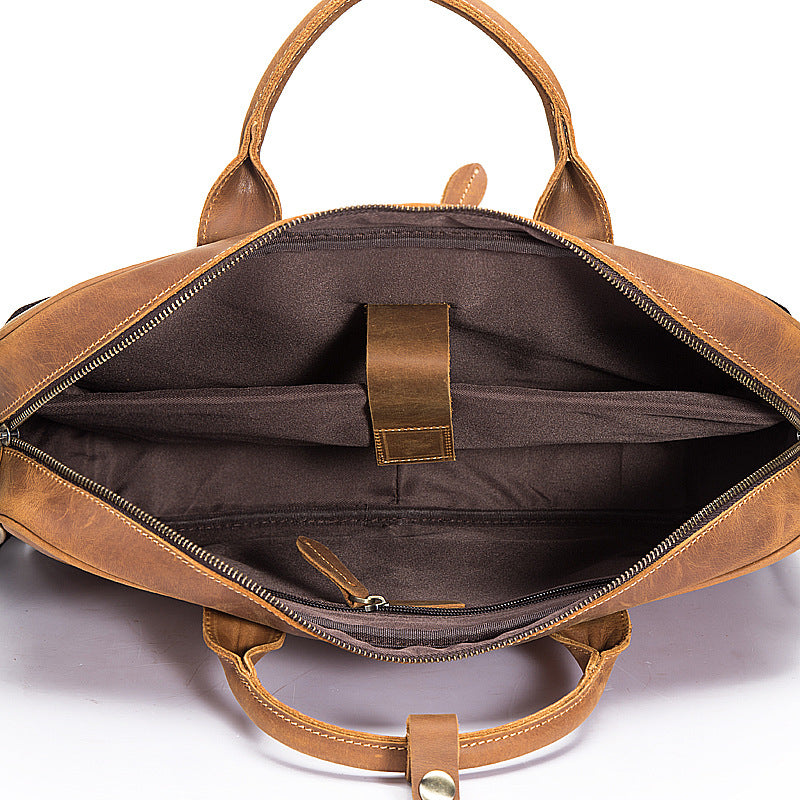 Crazy Horse Leather Vintage Men's Handbag