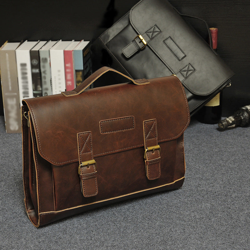 Crazy Horse Leather Tote Briefcase
