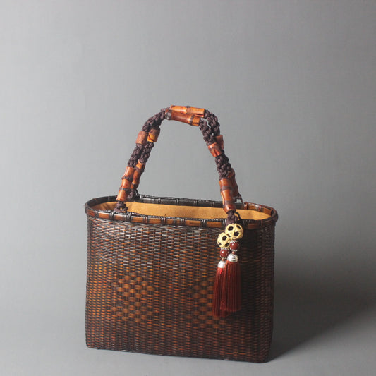 Handmade Bamboo Braided Women's Handbag Vintage