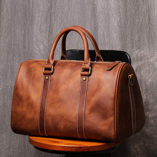 Vintage Elegance: Handcrafted Retro Travel Bag for Men and Women - Addison Foster