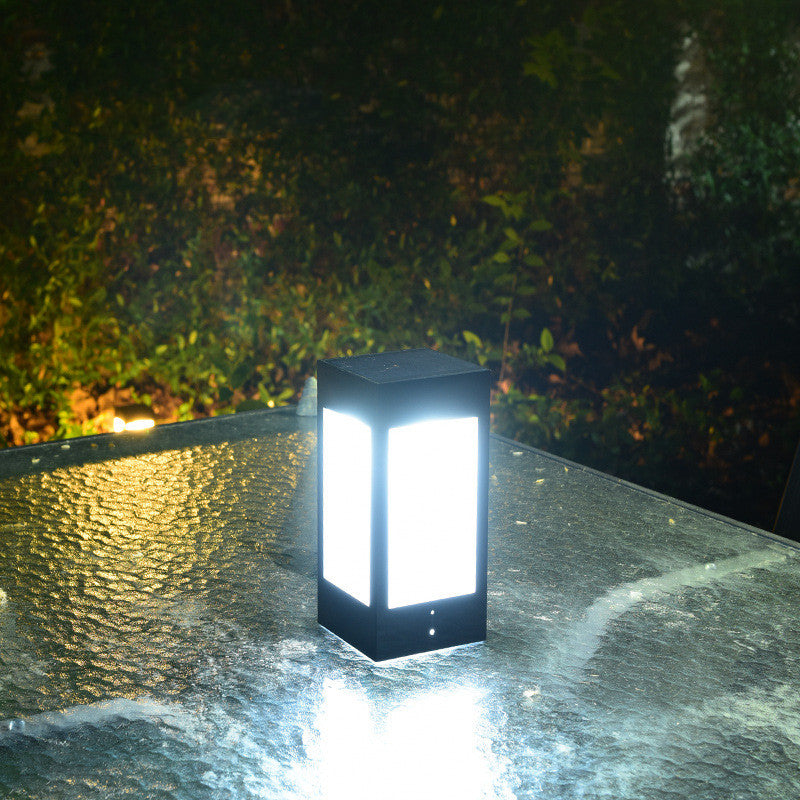 European Style Column Head Lamp Outdoor Villa Courtyard Wall Lamp Solar Wall Lamp